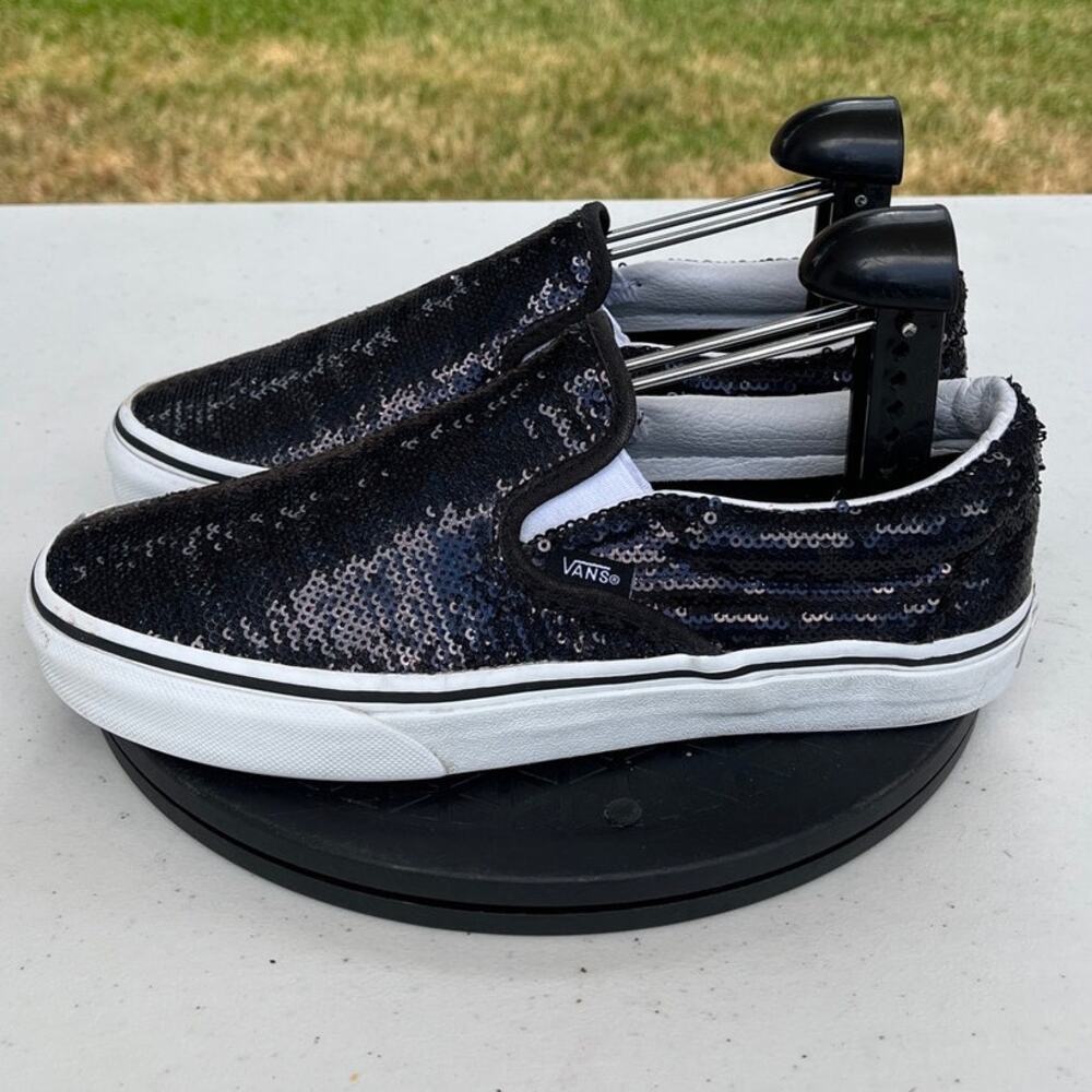 Unisex Vans Micro Sequins VN0A4U382PC Canvas Skate Athletic Shoes Black M5.5/W7